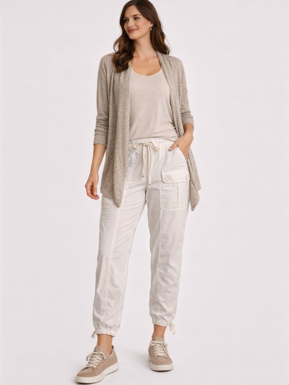 Banana Republic White Drawstring Pants Sz 10 Unusual Drawstring Legs